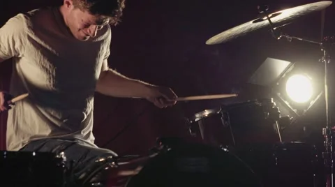 Drumming in Super Slow Motion Stock Footage 52541502