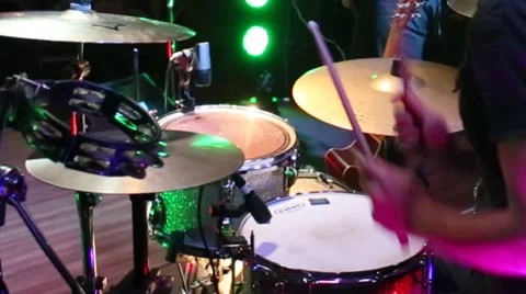 Drumming On A Tambourine Stock Footage 33608204