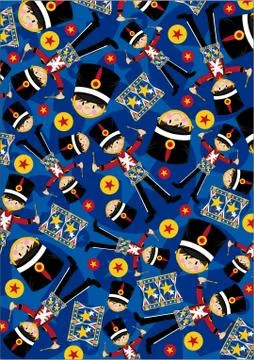 Drumming Toy Soldier Pattern 库存插图