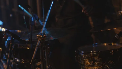 Drumming Under Lights 4K v1 Stock Footage 87575211