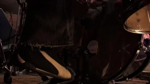 Drumming from a unique perspective up close Stock Footage 300114343