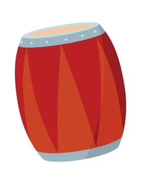 Drums and percussion vector flat illustrations isolated over white background Stock Illustration