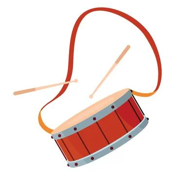 Drums and percussion vector flat illustrations isolated over white background Stock Illustration