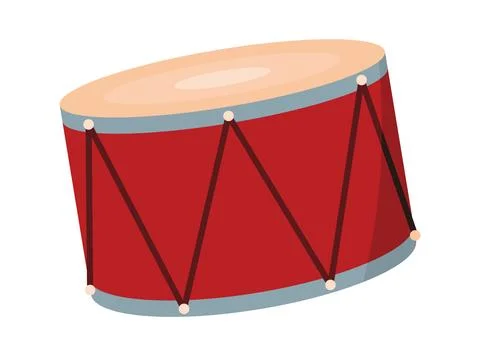 Drums and percussion vector flat illustrations isolated over white background Stock Illustration