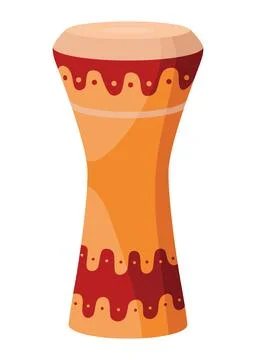 Drums and percussion vector flat illustrations isolated over white background イラスト素材