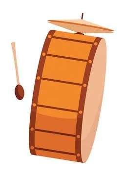 Drums and percussion vector flat illustrations isolated over white background Illustrazione stock