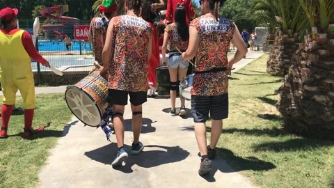 Drums and stilts  Stock Footage 156829659