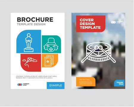 Drums brochure flyer design template Stock Illustration