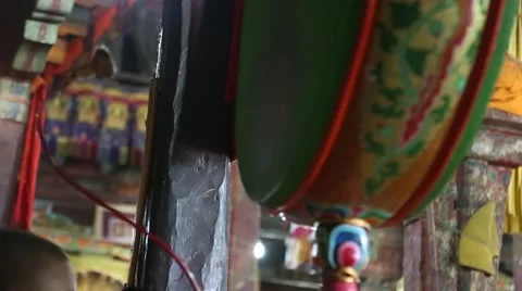 Drums in Buddhist Monastery 3.mp4 Video stock 44181461