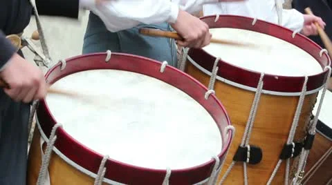 Drums Close Up Intensely Played Stock Footage 8991423
