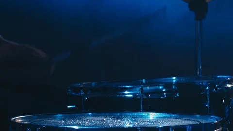 Drums with drops of water Video stock 117986247