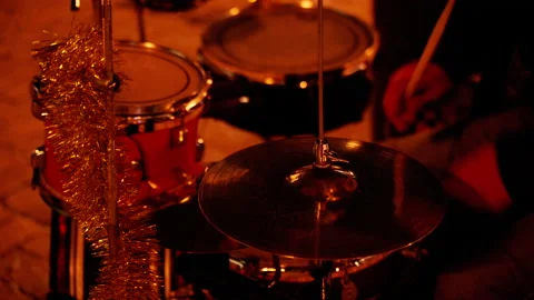 Drums. Drumming. Musical instruments. Close-up. Stock Footage 168026444