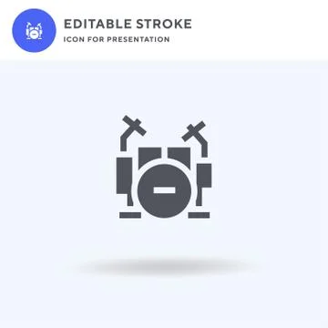 Drums icon vector, filled flat sign, solid pictogram isolated on white, logo イラスト素材