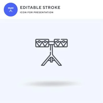 Drums icon vector, filled flat sign, solid pictogram isolated on white, logo イラスト素材