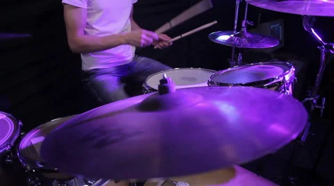 Drums kick plate, drum set Stock Footage 40634640