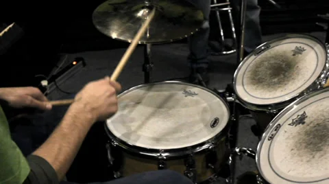 Drums light playing Stock Footage 34126995