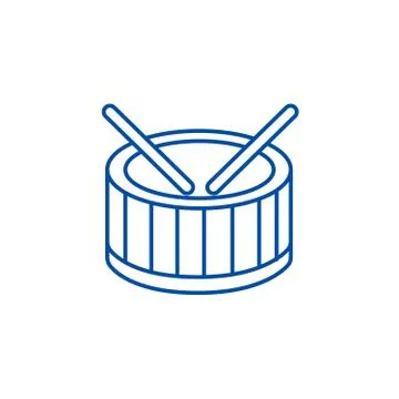 Drums line icon concept. Drums flat  vector symbol, sign, outline illustration. イラスト素材