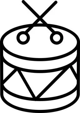 Drums Line Icon Design Stock Illustration