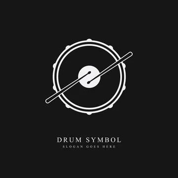 Drums logo, drums player vector Stock Illustration