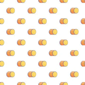 Drums musical instrument seamless pattern creating rhythm background Stock Illustration