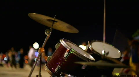 Drums in night Stock Footage 485144