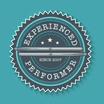 Drums Performer Badge Stock Illustration