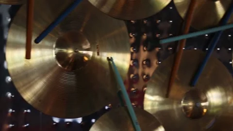 Drums plates in the wall Stock-Footage 131988974