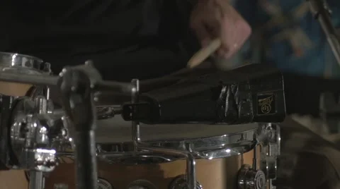 Drums Played in Slow Motion Stock Footage 65022742