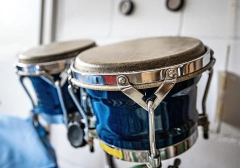 Drums in recording studio Stock Photos