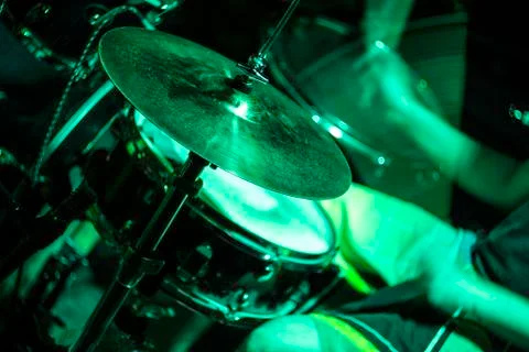 The drums at a rock concert Stock Photos