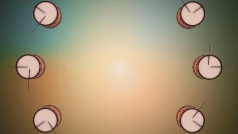 Drums rotating in loop - La Tamborrada or carnival festival Stock Illustration