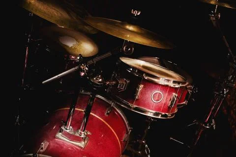 Drums Set in Room 스톡 사진
