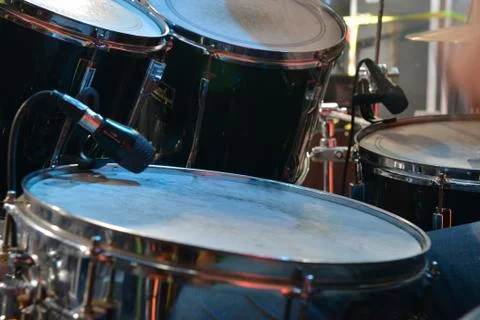 Drums on stage Stock Photos