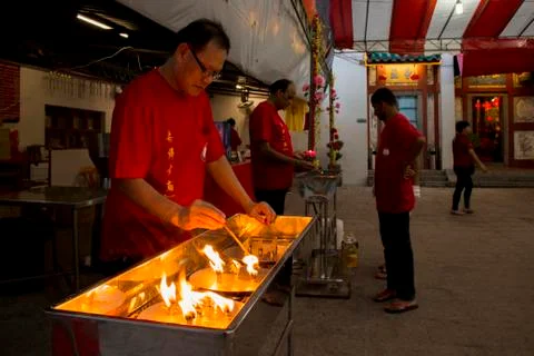 Drums team preparing during CNY. Stock Photos