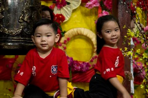 Drums team preparing during CNY. Stock Photos