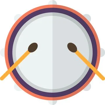 Drums from top view illustration in minimal style Stock Illustration