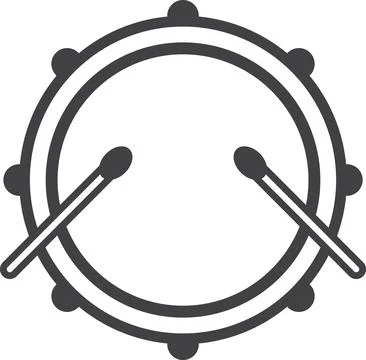 Drums from top view illustration in minimal style Illustrazione stock