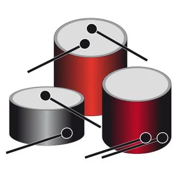 Drums on white background Stock Illustration