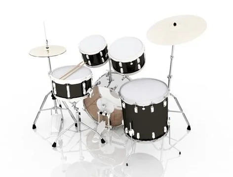Drumset against a white background Stock Illustration