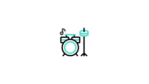 Drumset Animated Icon Stock Footage 320232880
