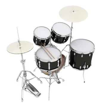 Drumset isolated on white background Stock Illustration