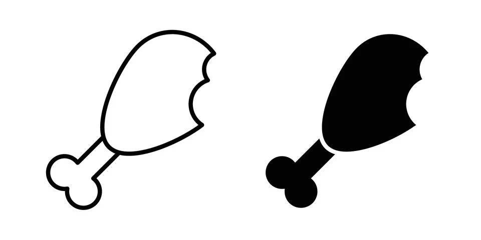 Drumstick bite icon vector, symbol, logo illustrations Stock Illustration