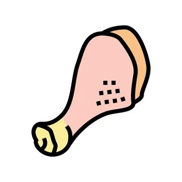Drumstick chicken color icon vector illustration Illustrazione stock