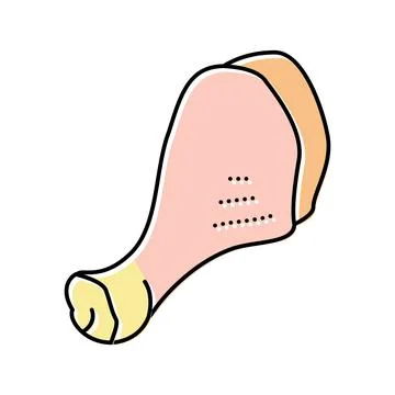Drumstick chicken color icon vector illustration Illustrazione stock