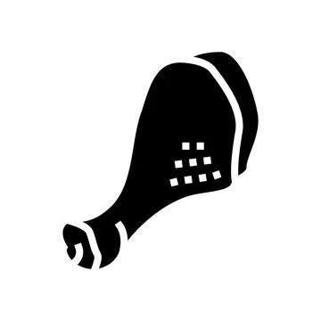 Drumstick chicken glyph icon vector illustration Illustrazione stock
