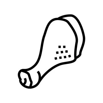 Drumstick chicken line icon vector illustration Illustrazione stock