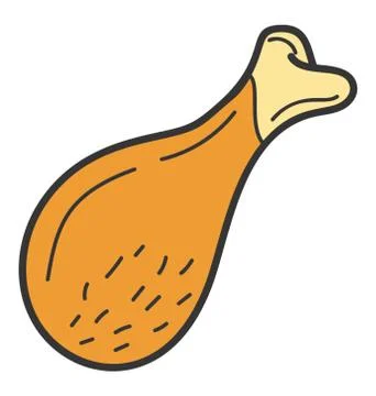 Drumstick icon in doodle vector Illustrazione stock