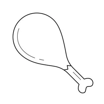 Drumstick vector line icon. Illustrazione stock