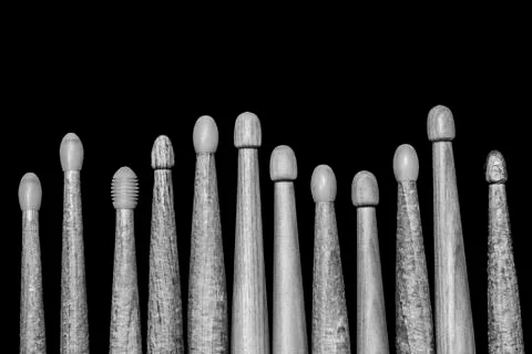 Drumsticks on a black background. Foto stock