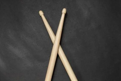 Drumsticks on a black background. Foto stock